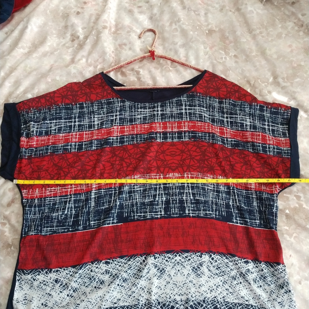 Patterned Dropped Shoulder Blouse - Picture 6 of 6